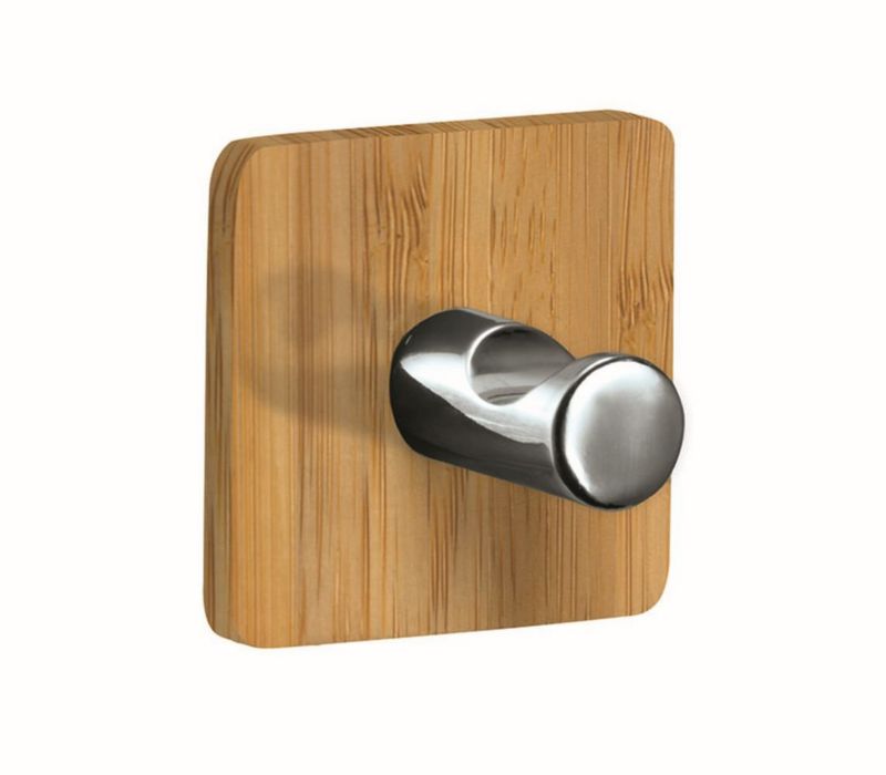 Wieszak na ręcznik Kleine Wolke Timber Chrom/Bambus 5 cm, montaż bez wiercenia, 1 szt.