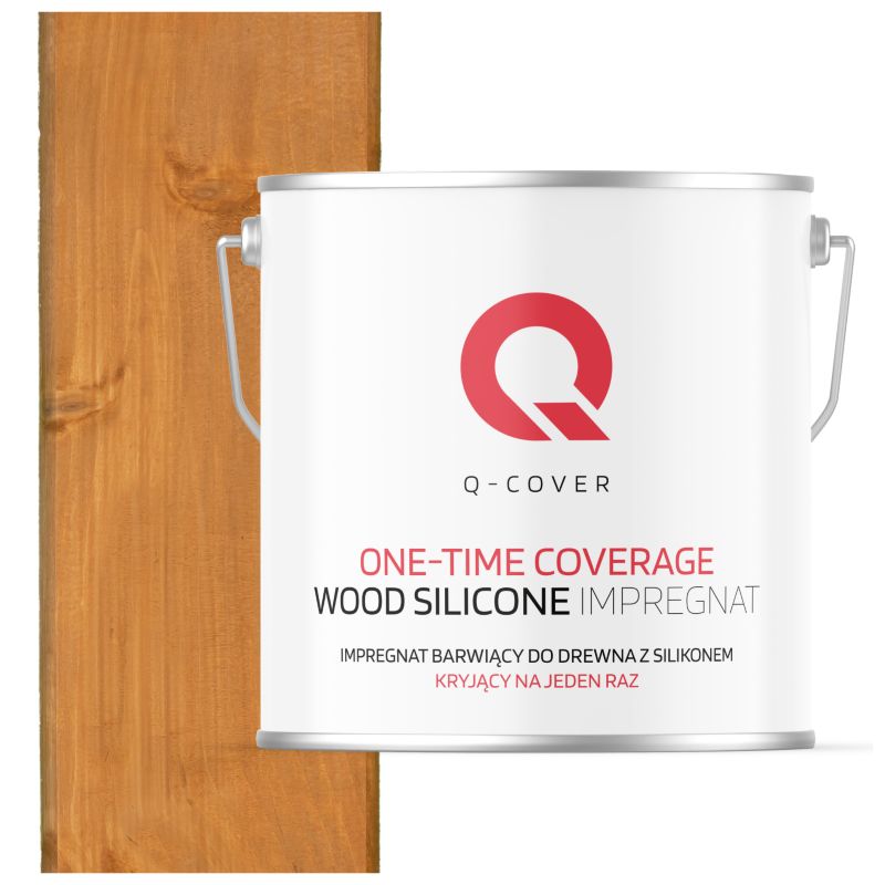Impregnat Barwiący do Drewna z Silikonem Kryjący na Jeden Raz Q-Cover Dąb 5L