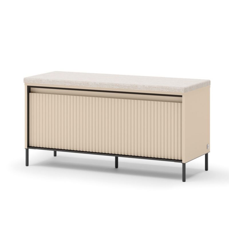 Ławka z półką na buty Bettso Trend uchylna z oświetleniem LED na czarnych nogach beżowy 1szt.