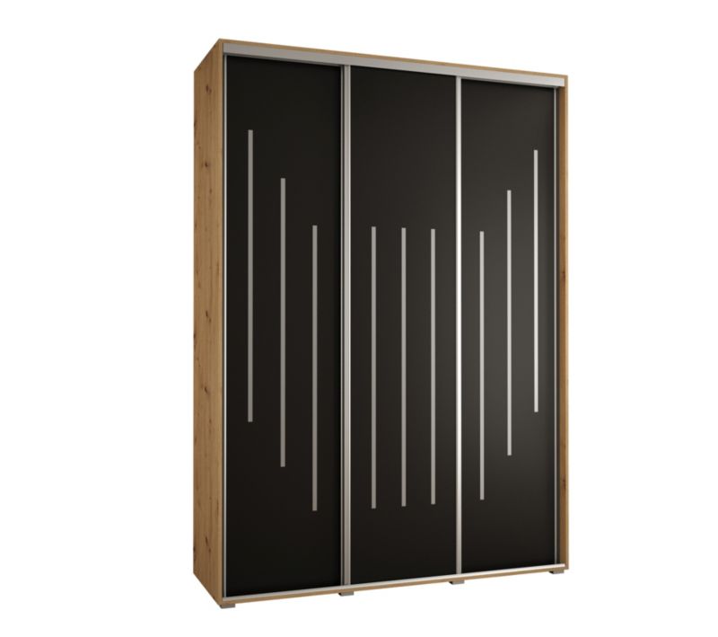 Szafa przesuwna Abiks DAVOS 8 wysoka szer.170cm gł.45cm artisan/czarny/srebrny 1szt.