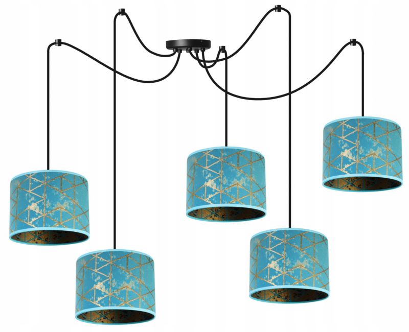 Lampa sufitowa wisząca Light Home LH Pająk Werona 5x E27 60W niebieski 1szt.