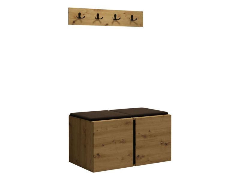 Garderoba MIRJAN 24 Orion VI dąb artisan/czarny + brązowy 1 kpl.