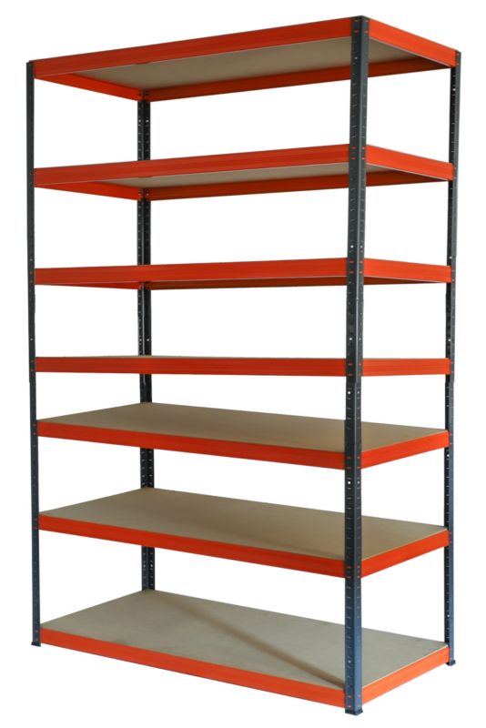 Regał metalowy MODO24 magazynowy grafitowo-pomarańczowy helios 270x180x45cm 7 półek po 275 kg 1 szt.