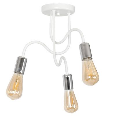 Lampa sufitowa wisząca Luminex Dow 0745 biały mat-chromowana industrialna 3xE27 x 15W 1 szt.