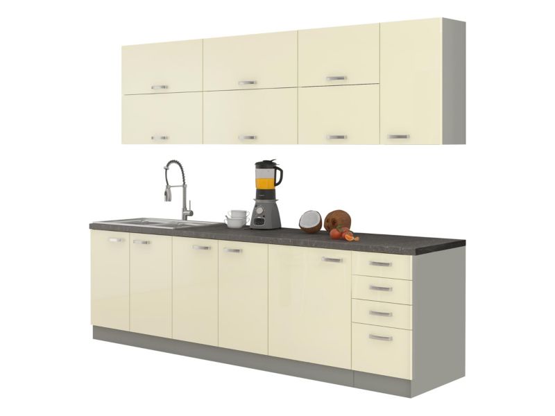 Meble kuchenne MIRJAN 24 Multiline IV szary / krem połysk 1 kpl