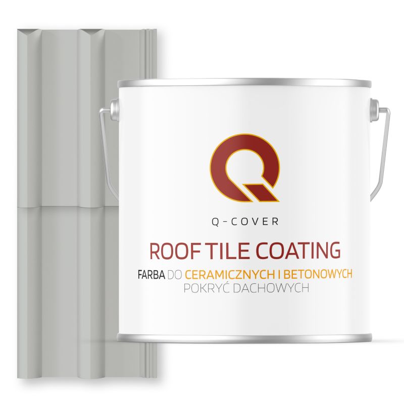 Farba do Dachów Ceramicznych i Betonowych Pokryć Dachowych Q-Cover Szary jasny RAL7035 Mat 5L