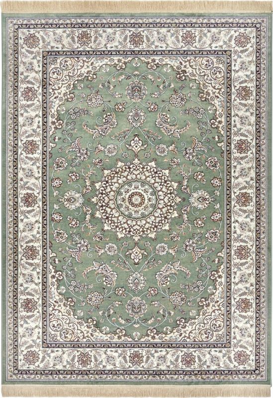 Dywan Hanse Home tradycyjny 195x300cm do salonu,klasyczny zielono kremowy z wiskozy 1 szt.