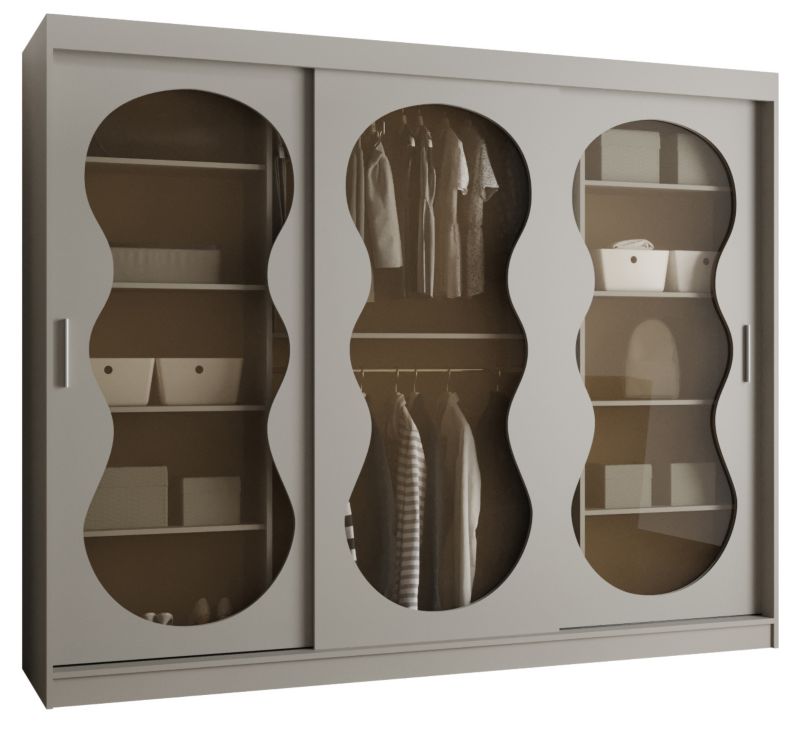 Szafa przesuwna z lustrem Garderoba Abiks BAHRAJN 3 250 kaszmir 1 szt.