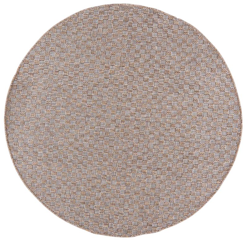 Dywan wewnętrzny/zewnętrzny Veranda Koło KM26A koło Mazovia 150x 150 cm brązowy geometryczny,jednokolorowy krótki włos 1 szt.