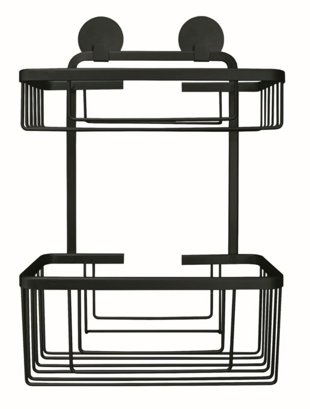 Koszyk prysznicowy Kleine Wolke Rocco czarny montaż na taśmę wodoodporny 1 szt.