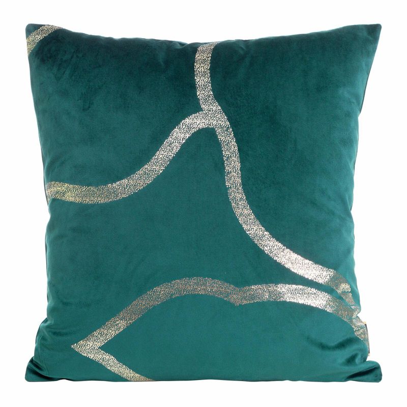 Poszewka BLINK 40 Eurofirany 45 x 45 cm zielona welwetowa ze srebrnym nadrukiem 1 szt.