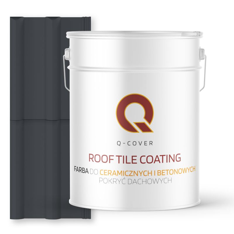 Farba do Dachów Ceramicznych i Betonowych Pokryć Dachowych Q-Cover Grafitowy RAL7024 Półmat 10L