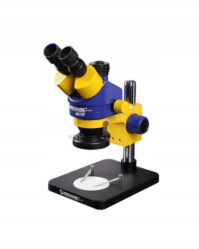 Mikroskop Stereo Triocular Mechanic MC75T-B1 Minionek + Oświetlacz LED 1 kpl.