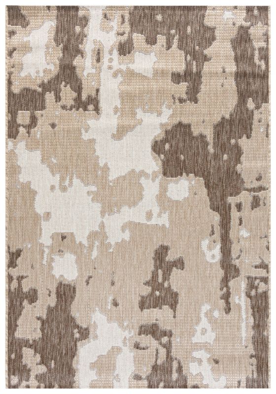 Dywan zewnętrzny/wewnętrzny abstrakcyjny Savona Lava Mazovia 120x170cm wodoodporny na balkon, taras, beżowy, brązowy, kremowy 1sz.