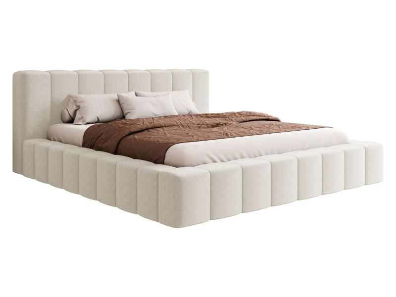 Łóżko tapicerowane MIRJAN 24 Makira 160x200 śmietankowy 1 szt.
