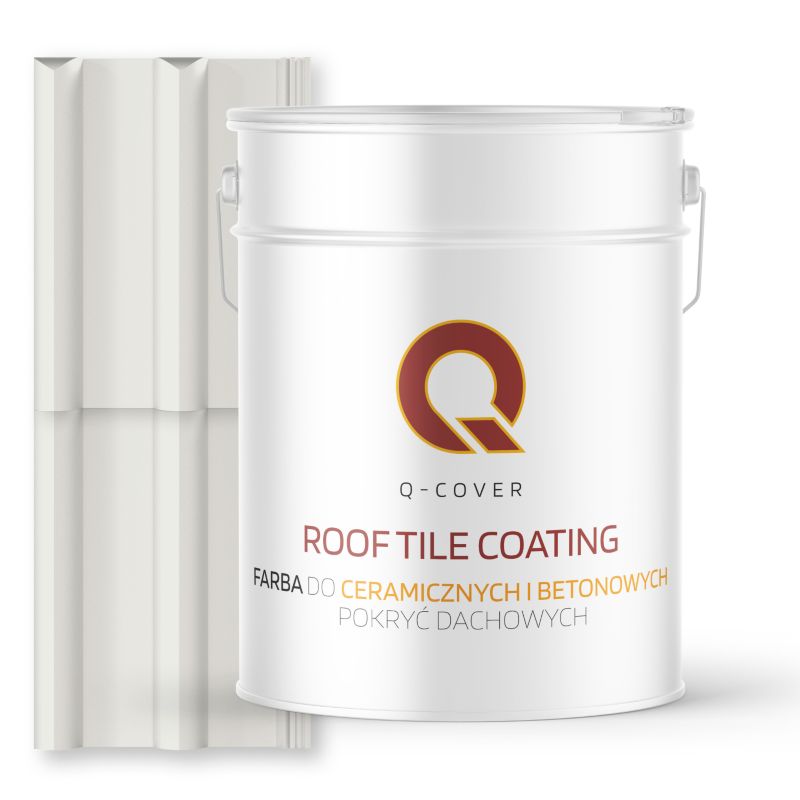 Farba do Dachów Ceramicznych i Betonowych Pokryć Dachowych Q-Cover Biały sygnałowy RAL9003 Satyna 10L