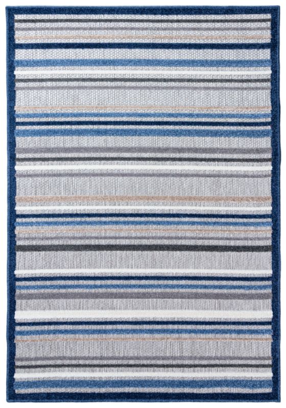 Dywan Zewnętrzny / Wewnętrzny Płaskotkany Aventura ED50A prostokąt Mazovia 80x 150 cm niebieski motyw geometryczny,paski 1 szt.