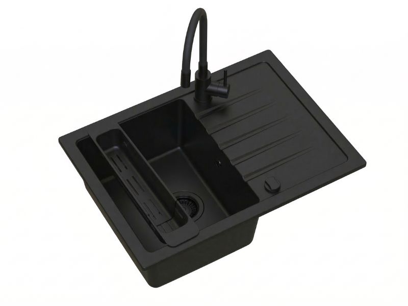 Zlewozmywak Granitowy Sink Quality 1-komorowy z Ociekaczem, Baterią i Syfonem 1 kpl