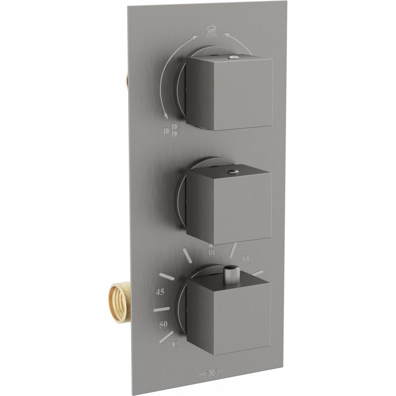 Termostatyczna bateria wannowo-prysznicowa Mexen Cube grafit 1 szt.