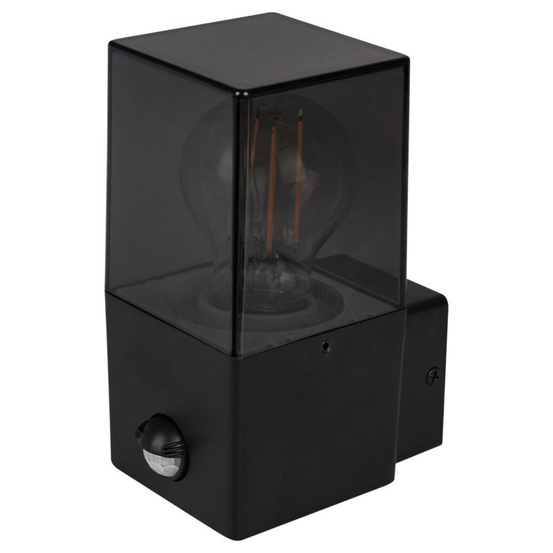 Kinkiet E27 LED XUDO IP44 z czujnikiem ruchu PIR elewacyjny zewnętrzny czarny 1 szt.