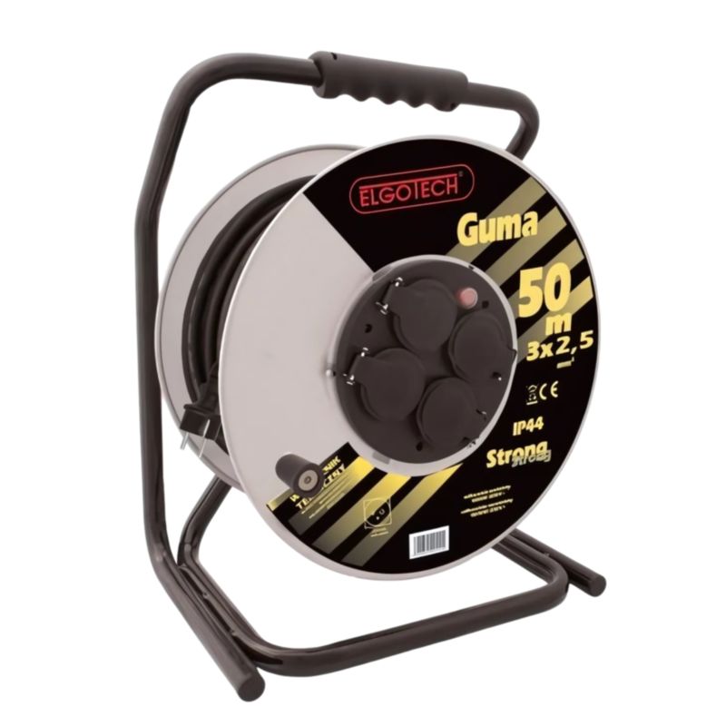 Przedłużacz Bębnowy Elgotech 50M H05RR-F 3X1,5 4XGS IP44 1 Szt.