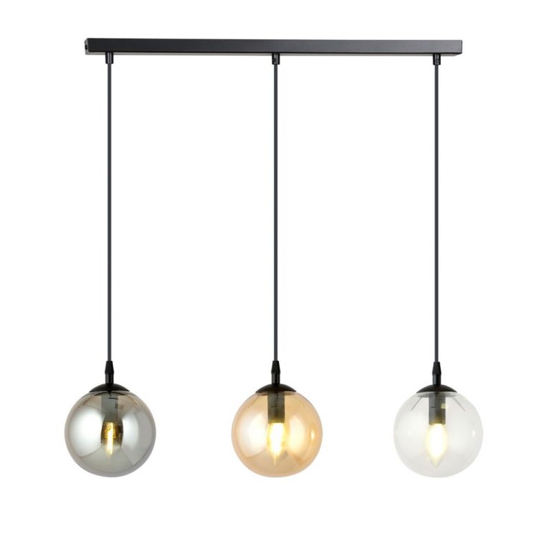 Lampa sufitowa Emibig Cosmo czarna-wielokolorowy wym: 100 x 70 x 12 cm 3xE14 x 10W 1 szt.