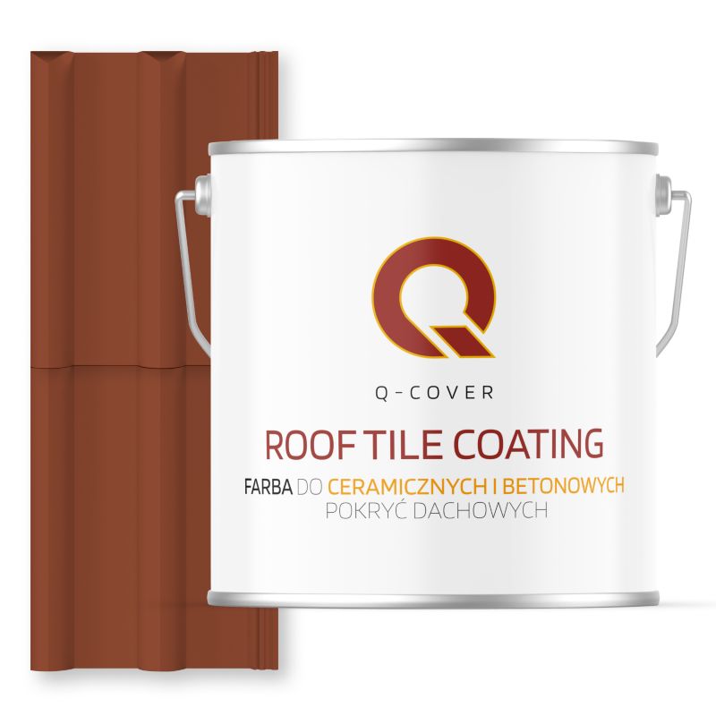 Farba do Dachów Ceramicznych i Betonowych Pokryć Dachowych Q-Cover Ceglasty RAL8004 Wysoki Połysk 5L