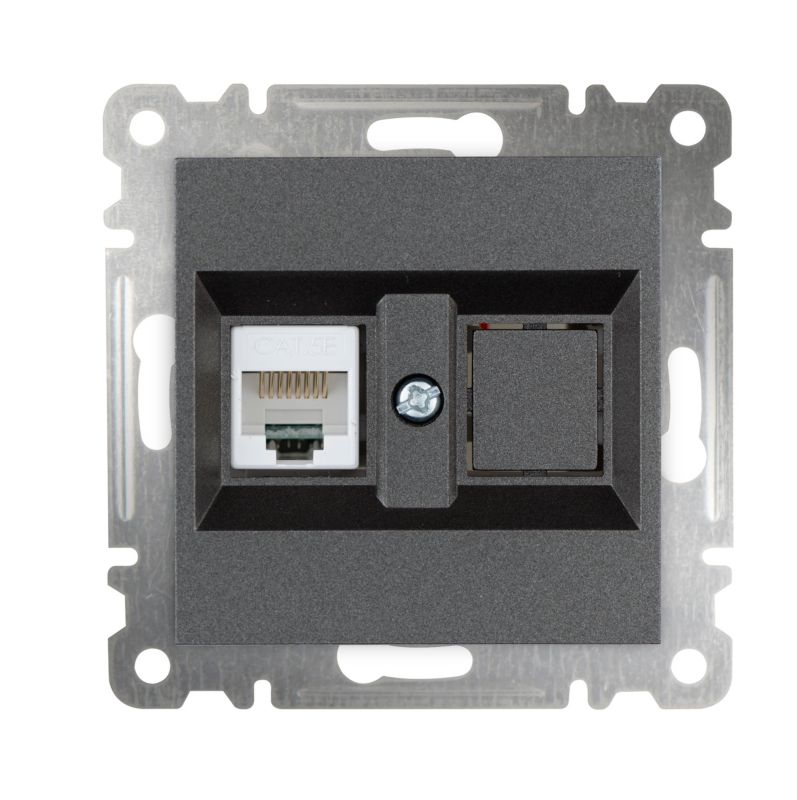 Gniazdo RJ45 Makel Karea antracyt