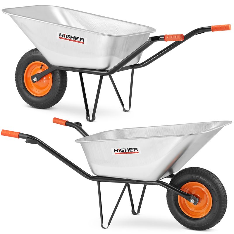 Taczka ogrodowa budowlana 130L / 210kg HIGHER ocynkowana misa 1 szt.