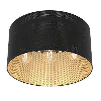 Lampa sufitowa wisząca Luminex Loft Shade czarny mat-złota wym: 23 x 40 x 40 cm 3xE27 x 15W 1 szt.