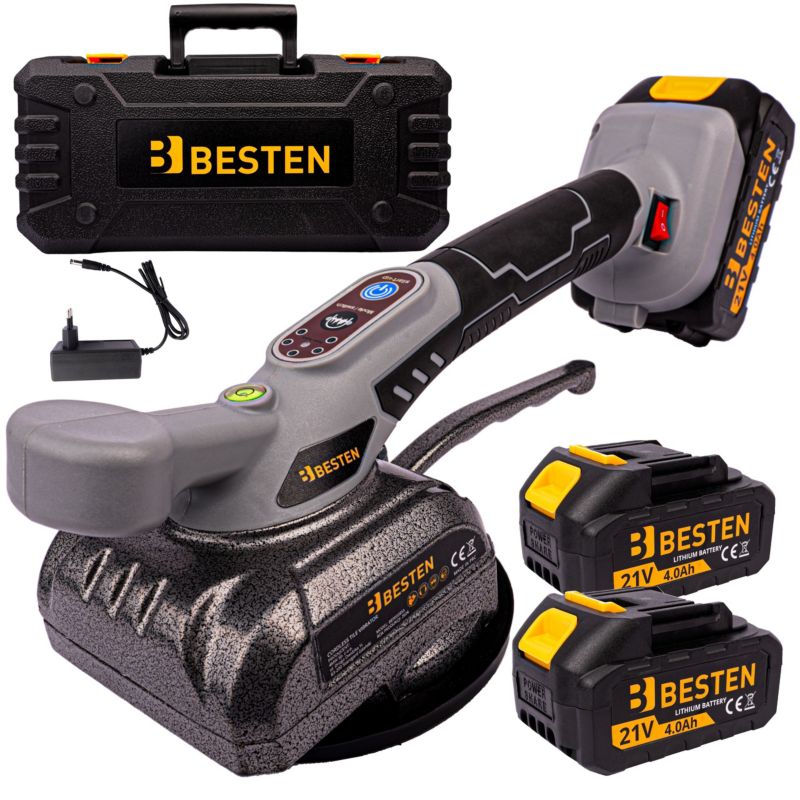 Przyssawka wibracyjna do płytek BESTEN akumulatorowa 90 kg 2xAku 4 Ah walizka 1 szt.