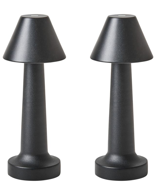 Zestaw 2 bezprzewodowych lamp stołowych LED Joanes Ze ściemniaczem Metal Czarny 1par.