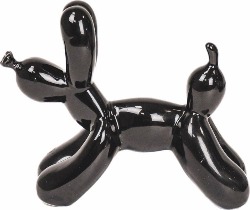 Figurka dekoracyjna pies balon INTESI nowoczesna złoty 24 cm do salonu na komodę 1 szt.