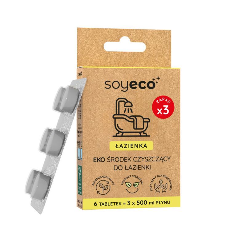 Ekologiczne tabletki Soyeco do mycia łazienki 6 szt.