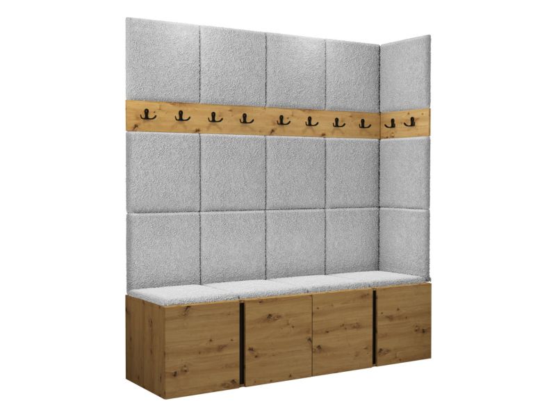 Garderoba MIRJAN 24 Orion II dąb artisan/czarny + szara bukla 1 kpl.