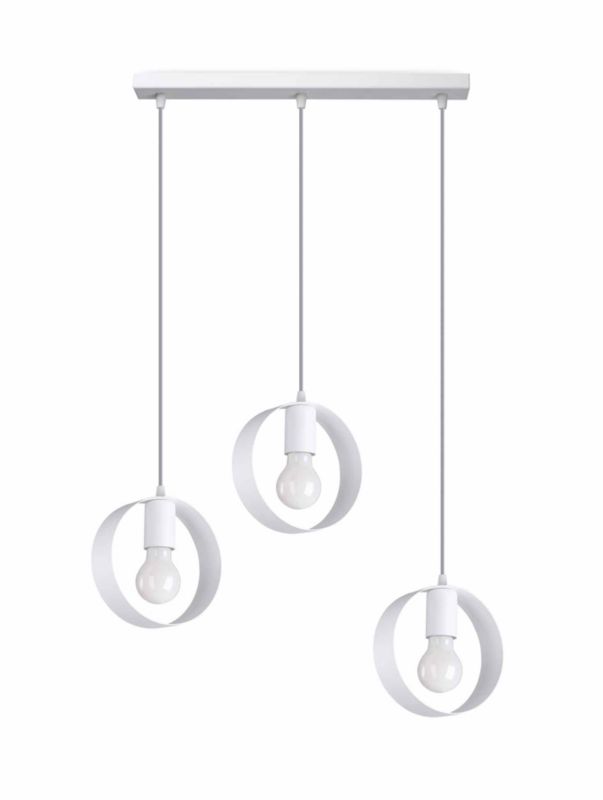 Lampa sufitowa wisząca Sollux Lighting Titran 8585 biała minimalistyczna 3xE27 x 1 szt.