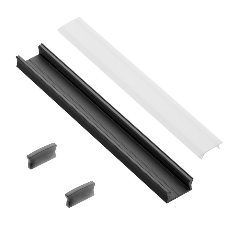 Profil do taśmy LED GTV Glax 2m, nakładany, zestaw akcesoriów montażowych, 1 szt.