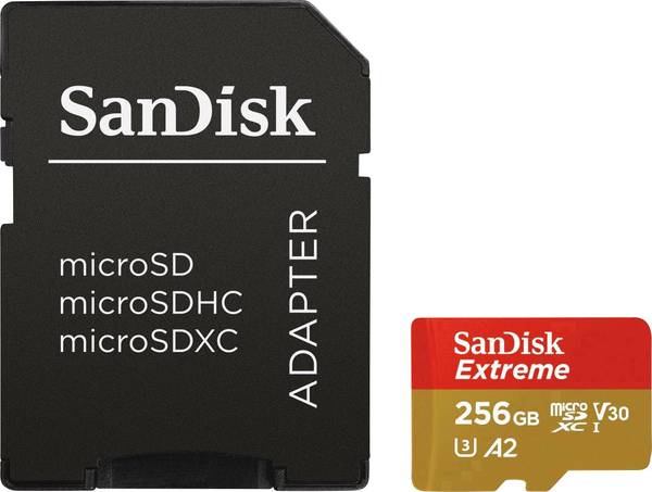 SanDisk Micro SDXC 256GB 160/90MBEXTREME c10 A2 V30 U3 SDSQXA1-256G-GN6MA - Henryx24