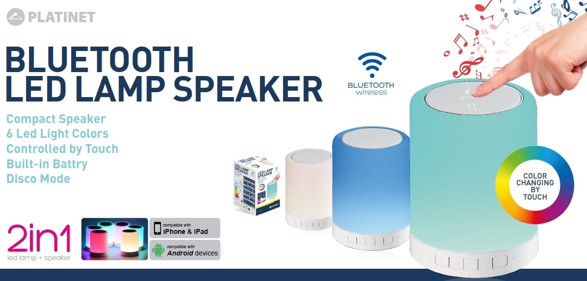 PLATINET Lampka Led Głośniki bluetooth 5 WAT 43518 PDLSB01 - Henryx24