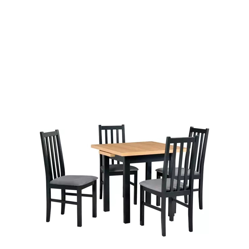 Stół z krzesłami do jadalni w industrialnym stylu MOTTA