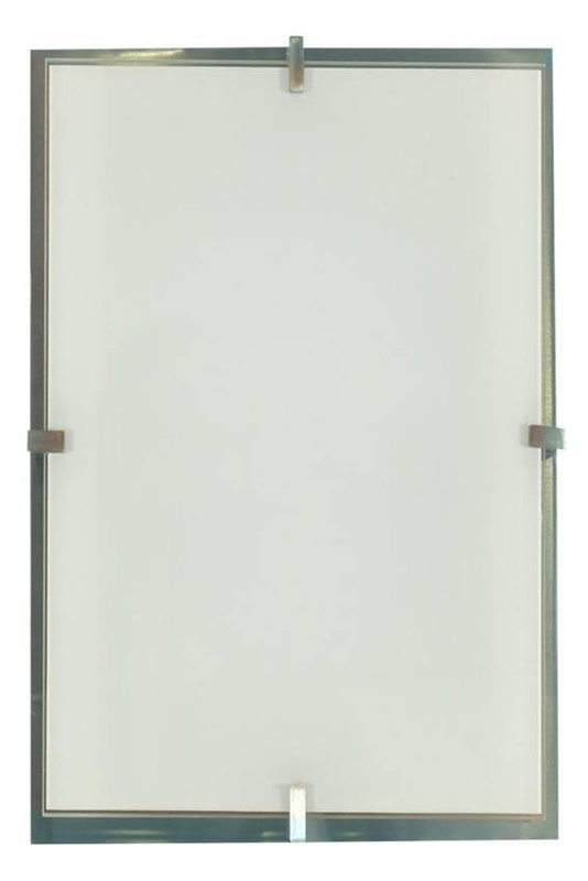 Biało-srebrny plafon sufitowy do salonu FRENA okrągły