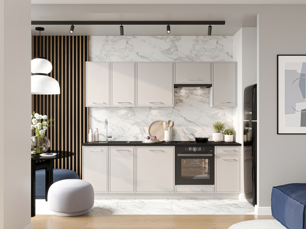 Nowoczesne meble kuchenne BRIT beż cichy domyk