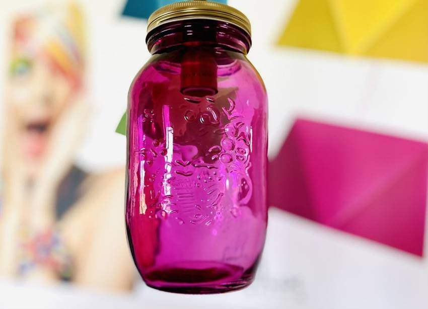 Fioletowa lampa wisząca sufitowa regulowana do salonu JARS metalowa