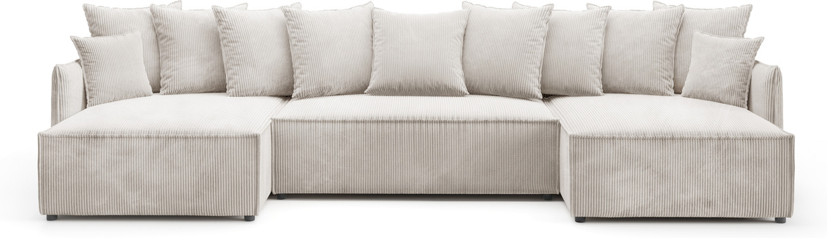 Sztruksowy narożnik rozkładany z funkcją spania duży ARTUR U