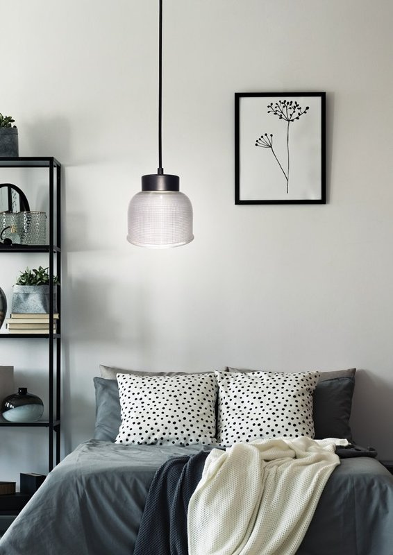 Szklana lampa wisząca z regulacją wysokości do salonu LIVERPOOL 15 cm