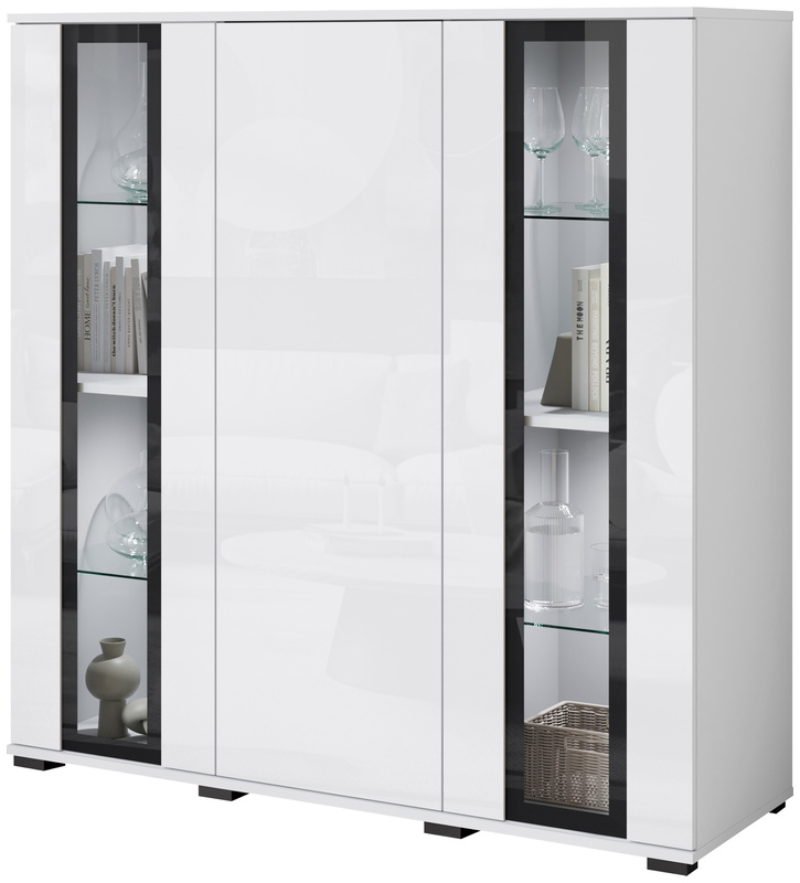 Komoda biały połysk 120 cm do salonu CAVIO