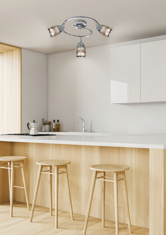 Srebrna lampa wisząca sufitowa do salonu MILTON metal szklane klosze