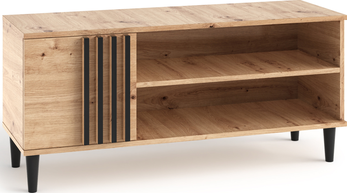 Szafka RTV 120 cm na nóżkach pod telewizor z szafką LERON dąb artisan
