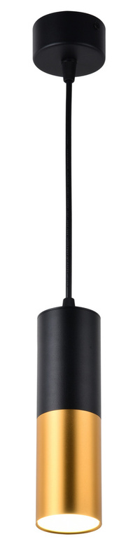 Czarna lampa wisząca tuba sufitowa do salonu TUBA metal