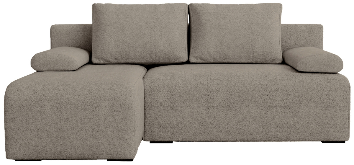 Mała brązowa rogówka z funkcją spania do salonu boucle ERNEST